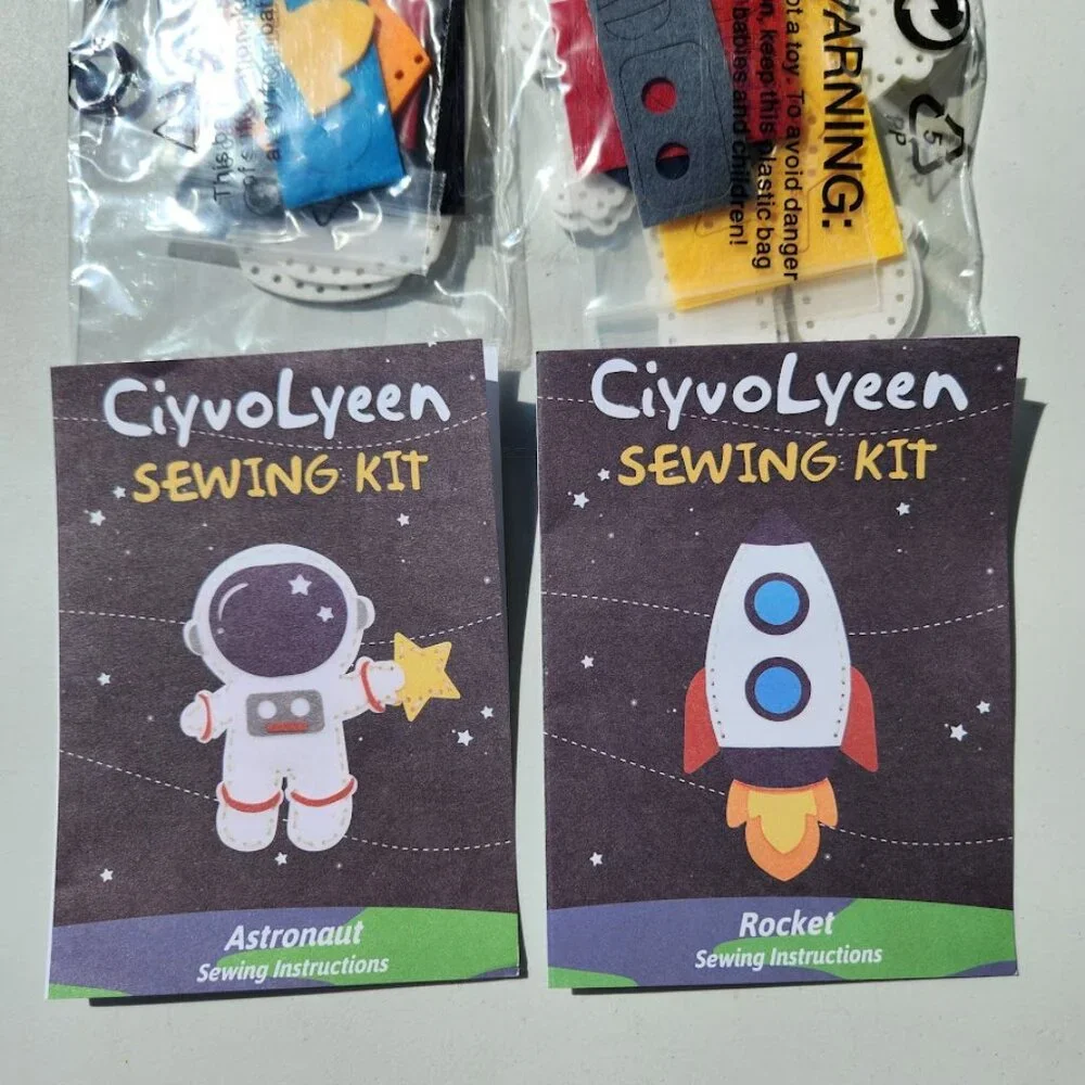 New Ciyvoleen Craft Kit Sewing Kit Astronaut Rocket Space Felt Project Felts